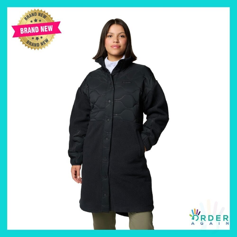 Long Sherpa Fleece Jacket Cozy Warm Performance Activewear Chic Classic